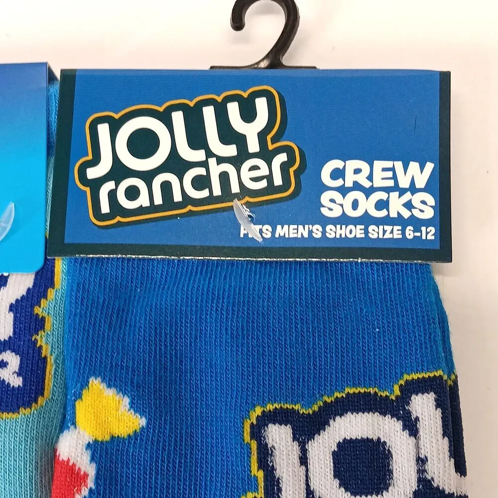 Jolly Rancher Candy Food Novelty 3 Pair Mens Adult Size 6-12 Crew Socks NWT